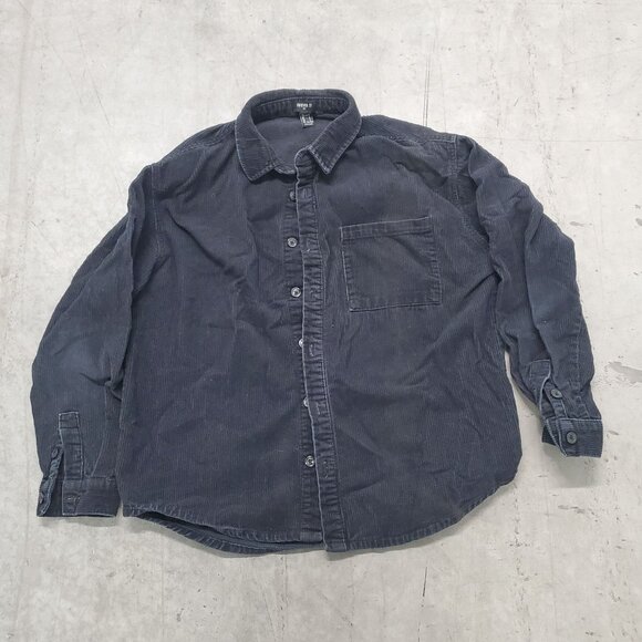 Forever 21 Other - Forever 21 Mens Black Corduroy Shirt L Button-Up Long Sleeve Front Pocket